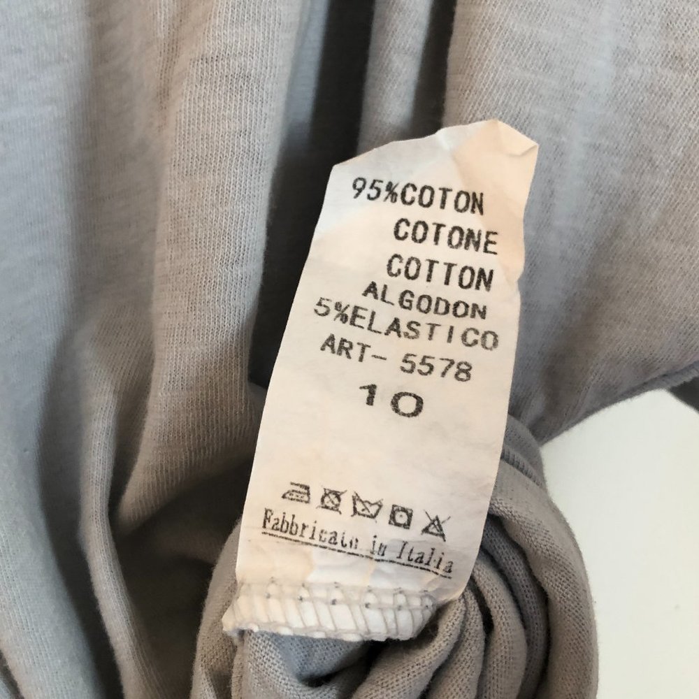 Pale Blue Oversized Vneck Cotton Stretch Tee - S M - Picture 7 of 7